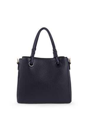 Bilik Deri Logo Detaylı Lacivert Kadın El Çantası RİV 145-R