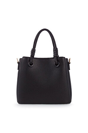 Bilik Deri Logo Detaylı Siyah Kadın El Çantası RİV 145-R