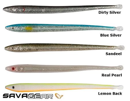 Savage gear LB Sandeel Slug 14 cm 6 Adet Suni Yem Savage gear-Real Pearl