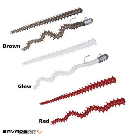 Savage Gear LRF Ragworm Silikon Yem Kiti (Kırmızı Glow Kahverengi)