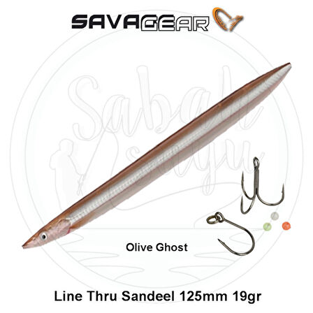 Savage Gear 3D Line Thru Sandeel 125mm 19g 03 Olive Ghost