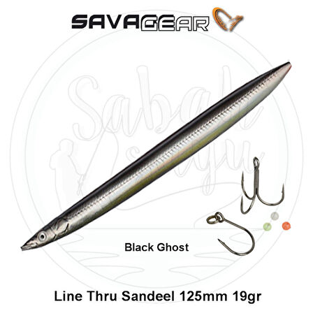 Savage Gear 3D Line Thru Sandeel 125mm 19g 04 Black Ghost