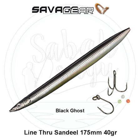 Savage Gear 3D Line Thru Sandeel 175mm 40g 04 Black Ghost