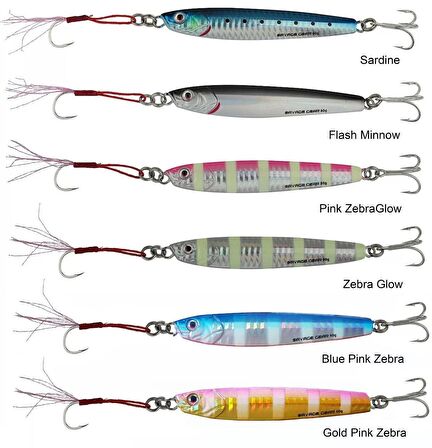 Savage gear 3D Slim Minnow 10 gr Jig Suni Yem Savage gear-Glow Zebra