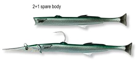 Savage gear Needlefish Pulsetail 2+1 14 cm 12g Suni Yem Savage gear-Green Silver