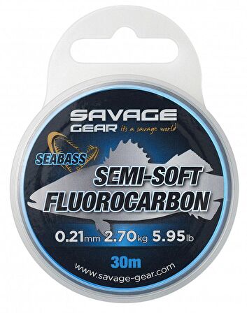 Savage Gear Semi-Soft Fluorocarbon 0,29 mm. 4,79 kg. Seabass 30 M Clear Leader Misina