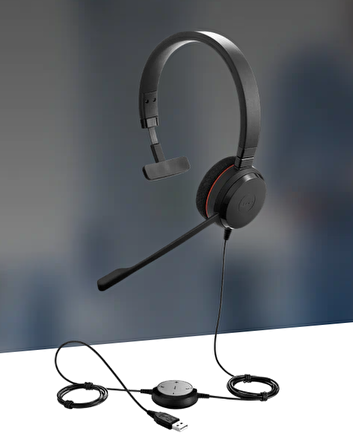 Jabra Evolve 20 Mono USB NC MS Kulak Üstü Kulaklık (Jabra Türkiye Garantili)