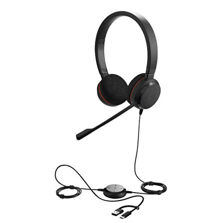 Jabra Evolve 20 Duo USB-C/A MS Mikrofonlu Kulak Üstü Kulaklık