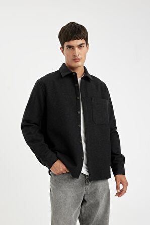 DeFacto Regular Fit Polo Yaka Uzun Kollu Gömlek D2622AX24AUAR104