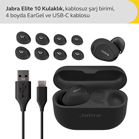 Jabra Elite 10 TWS Mat Siyah Kulak İçi Bluetooth Kulaklık Teşhir