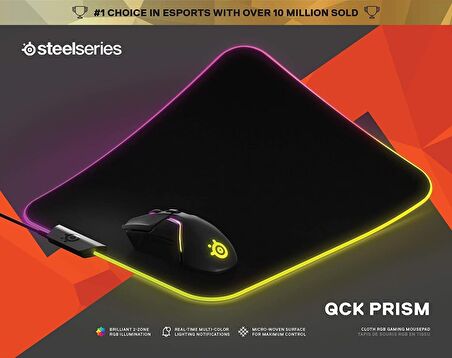 SteelSeries QcK Prism Cloth RGB Mousepad - Medium