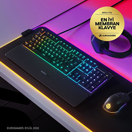 SteelSeries Apex 3 RGB Kablolu Oyuncu Klavyesi - Teşhir