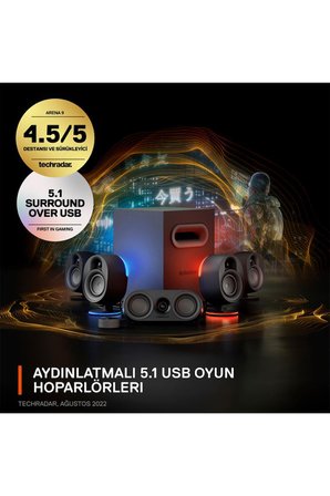 SteelSeries Arena 9 RGB 5+1 Kablosuz Hoparlör Teşhir