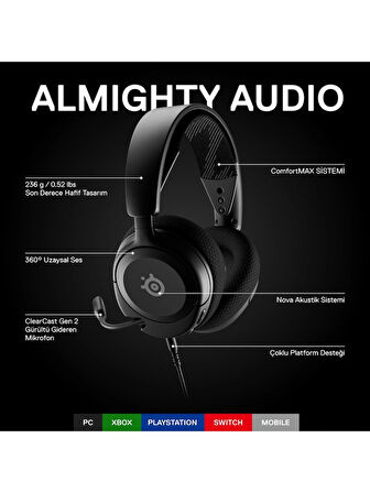SteelSeries Arctis Nova 1 Multi-System Oyun Kulaklığı(OUTLET)
