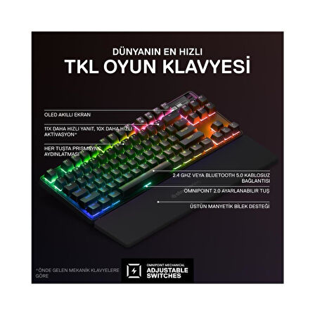 SteelSeries Apex Pro TKL RGB Mekanik Oyuncu Klavyesi Teşhir