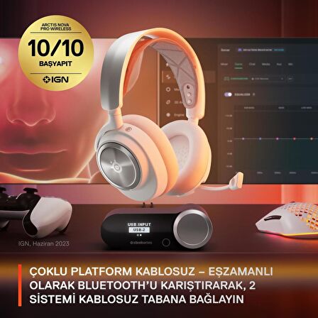 SteelSeries Arctis Nova Pro Wireless Kablosuz Oyuncu Kulaklığı - Beyaz