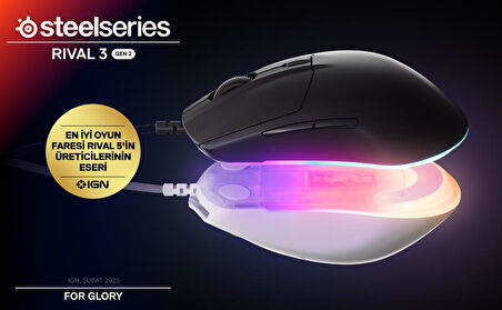 Steelseries Rival 3 Gen 2 RGB Kablolu Gaming Mouse Siyah