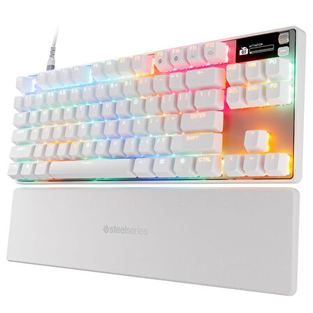 SteelSeries Apex Pro TKL Gen 3 OmniPoint 3.0 HiperManyetik Switch RGB Mekanik Kablolu Oyuncu Klavyesi (UK) - Beyaz