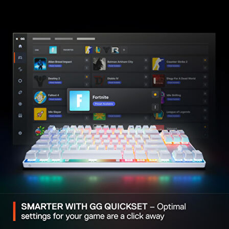 SteelSeries Apex Pro TKL Gen 3 OmniPoint 3.0 HiperManyetik Switch RGB Mekanik Kablolu Oyuncu Klavyesi (UK) - Beyaz