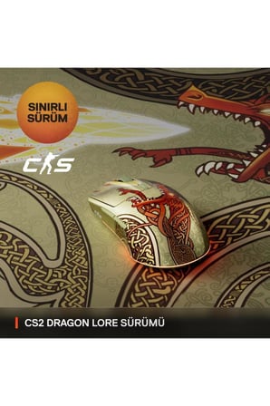 SteelSeries CS2 Dragon Lore Edition Şarjlı Optik Kablosuz Oyuncu Mouse Teşhir