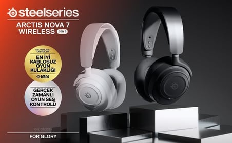 SteelSeries Arctis Nova 7P Gen 2 Beyaz Kablolu/Kablosuz Kulak Üstü Oyuncu Kulaklığı