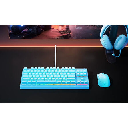 SteelSeries Apex 3 TKL TR Q RGB Membrane Kablolu Aqua Gaming (Oyuncu) Klavye