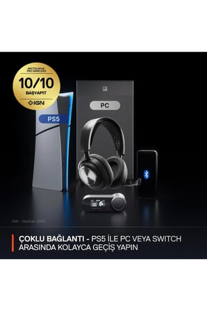 SteelSeries Arctis Nova Pro Wireless ETAIL BOX Kablosuz Gaming Oyuncu Kulaklığı -Beyaz