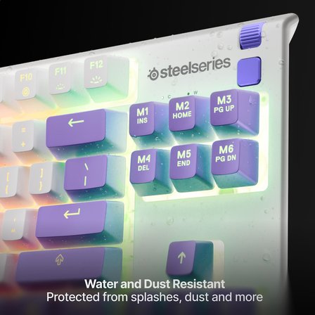 SteelSeries Apex 3 TKL RGB Suya ve Toza Dayanıklı Türkçe Gaming Klavye – Amethyst