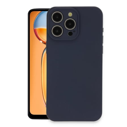 Apple iPhone 15 Pro Max Kılıf Nano içi Kadife Silikon - Lacivert