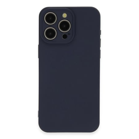 Apple iPhone 15 Pro Max Kılıf Nano içi Kadife Silikon - Lacivert