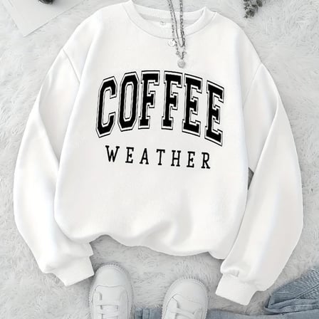 Sonbahar sıcak Womans tişörtü kahve hava mektubu baskılı Hoodies rahat Crewneck yumuşak kazak