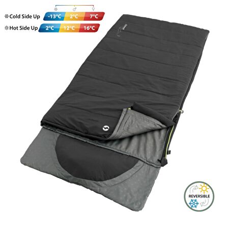 Outwell Contour Yazlık ve Kışlık Taraflı -13 °C Uyku Tulumu Black Sol F.