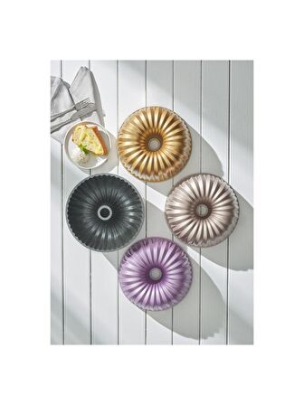 Emsan Griss Hardstone 24 cm Döküm Kek Kalıbı Gold