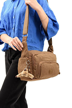 Çapraz Askılı Ultra Hafif Çok Cepli Omuz Çantası Klinkıl Kumaş