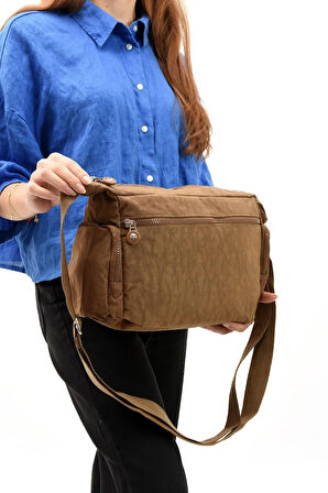 Çapraz Askılı Ultra Hafif Çok Cepli Omuz Çantası Klinkıl Kumaş