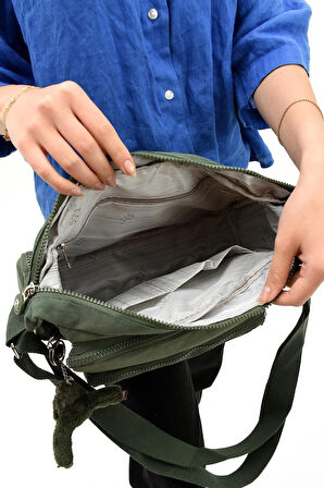 Çapraz Askılı Ultra Hafif Çok Cepli Omuz Çantası Klinkıl Kumaş