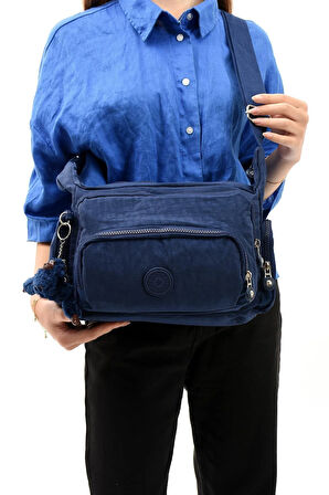 Çapraz Askılı Ultra Hafif Çok Cepli Omuz Çantası Klinkıl Kumaş