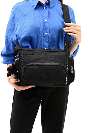 Çapraz Askılı Ultra Hafif Çok Cepli Omuz Çantası Klinkıl Kumaş