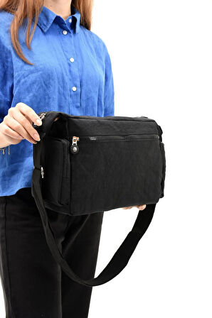 Çapraz Askılı Ultra Hafif Çok Cepli Omuz Çantası Klinkıl Kumaş