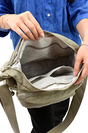 Çapraz Askılı Ultra Hafif Çok Cepli Omuz Çantası Klinkıl Kumaş