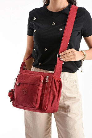 Çapraz Askılı Ultra Hafif Çok Cepli Omuz Çantası Klinkıl Kumaş