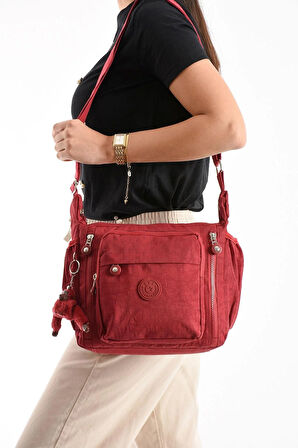 Çapraz Askılı Ultra Hafif Çok Cepli Omuz Çantası Klinkıl Kumaş