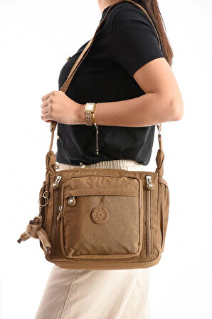 Çapraz Askılı Ultra Hafif Çok Cepli Omuz Çantası Klinkıl Kumaş