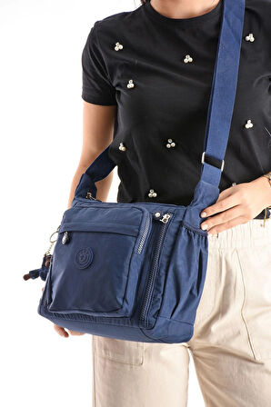 Çapraz Askılı Ultra Hafif Çok Cepli Omuz Çantası Klinkıl Kumaş