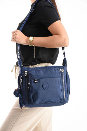 Çapraz Askılı Ultra Hafif Çok Cepli Omuz Çantası Klinkıl Kumaş