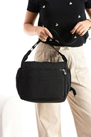 Çapraz Askılı Ultra Hafif Çok Cepli Omuz Çantası Klinkıl Kumaş