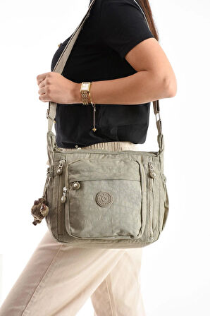 Çapraz Askılı Ultra Hafif Çok Cepli Omuz Çantası Klinkıl Kumaş