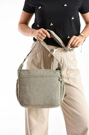 Çapraz Askılı Ultra Hafif Çok Cepli Omuz Çantası Klinkıl Kumaş