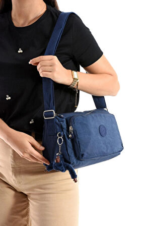 Çapraz Askılı Ultra Hafif Çok Cepli Omuz Çantası Klinkıl Kumaş