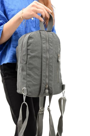 Unisex Su Geçirmez Çok Gözlü Gri Renk Çapraz Askılı Göğüs ve Sırt Çantası